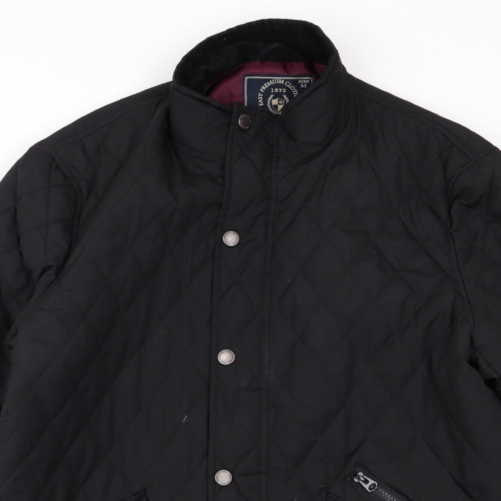 Easy Mens Black   Jacket Coat Size M
