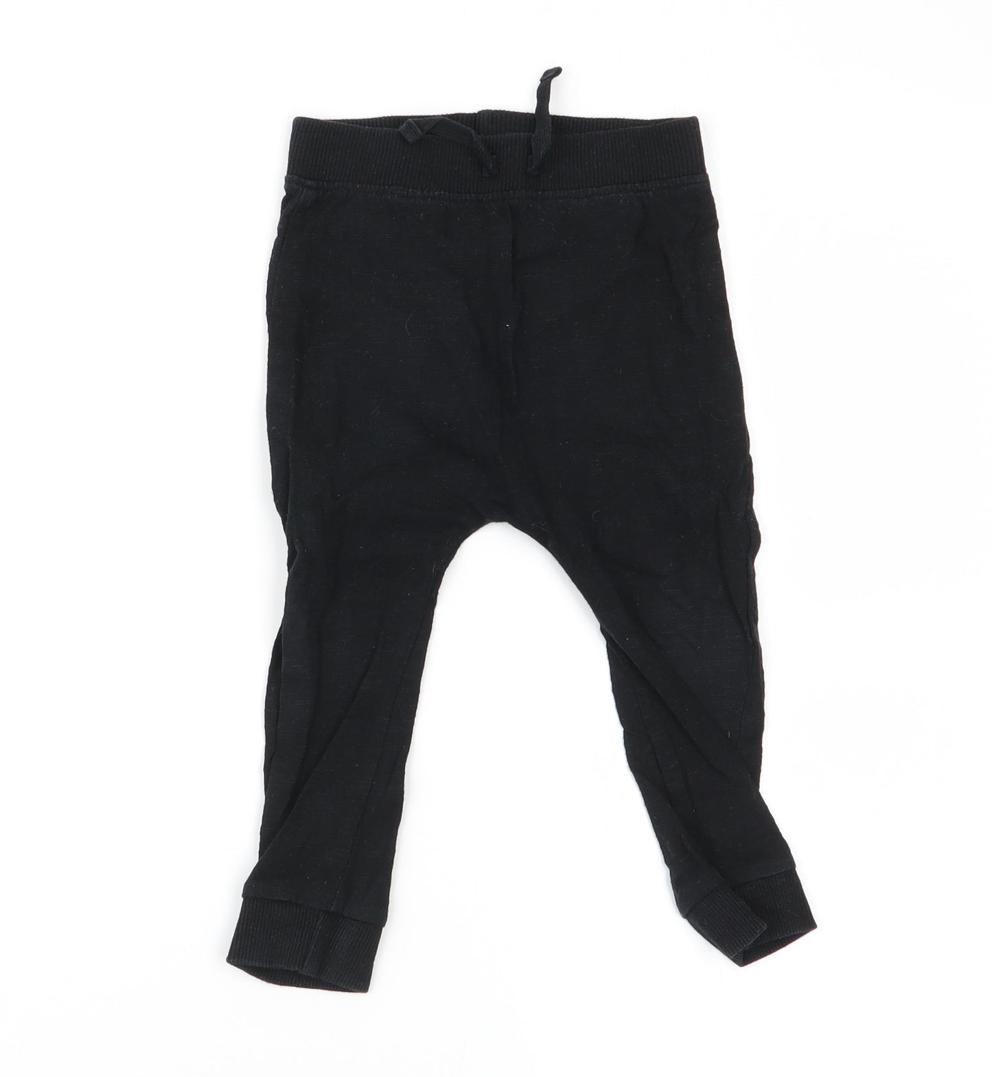 Asda George Boys Black   Jogger Trousers Size 9-12 Months