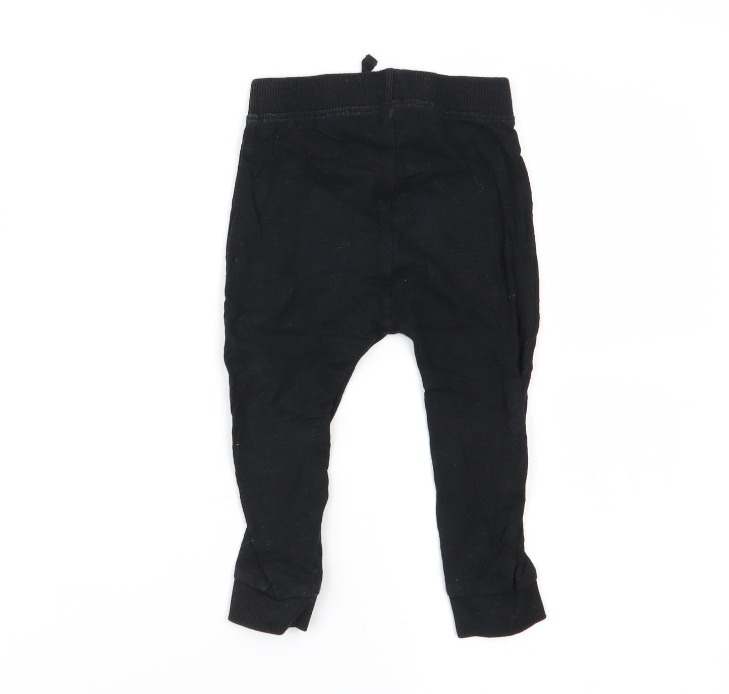 Asda George Boys Black   Jogger Trousers Size 9-12 Months