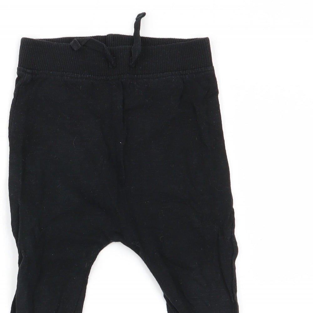 Asda George Boys Black   Jogger Trousers Size 9-12 Months