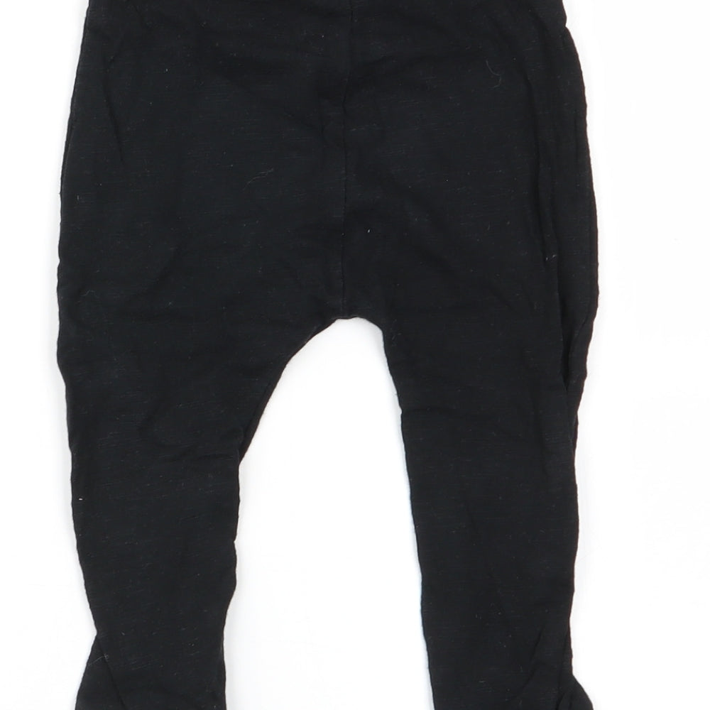 Asda George Boys Black   Jogger Trousers Size 9-12 Months