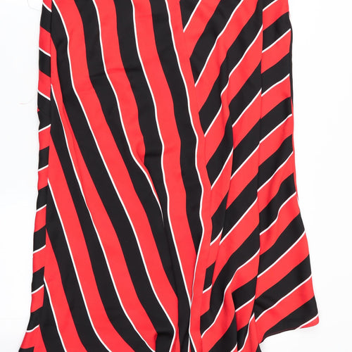 F&F Womens Multicoloured Striped  Flare Skirt Size 14