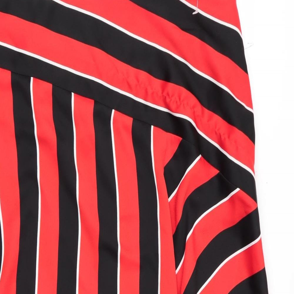 F&F Womens Multicoloured Striped  Flare Skirt Size 14