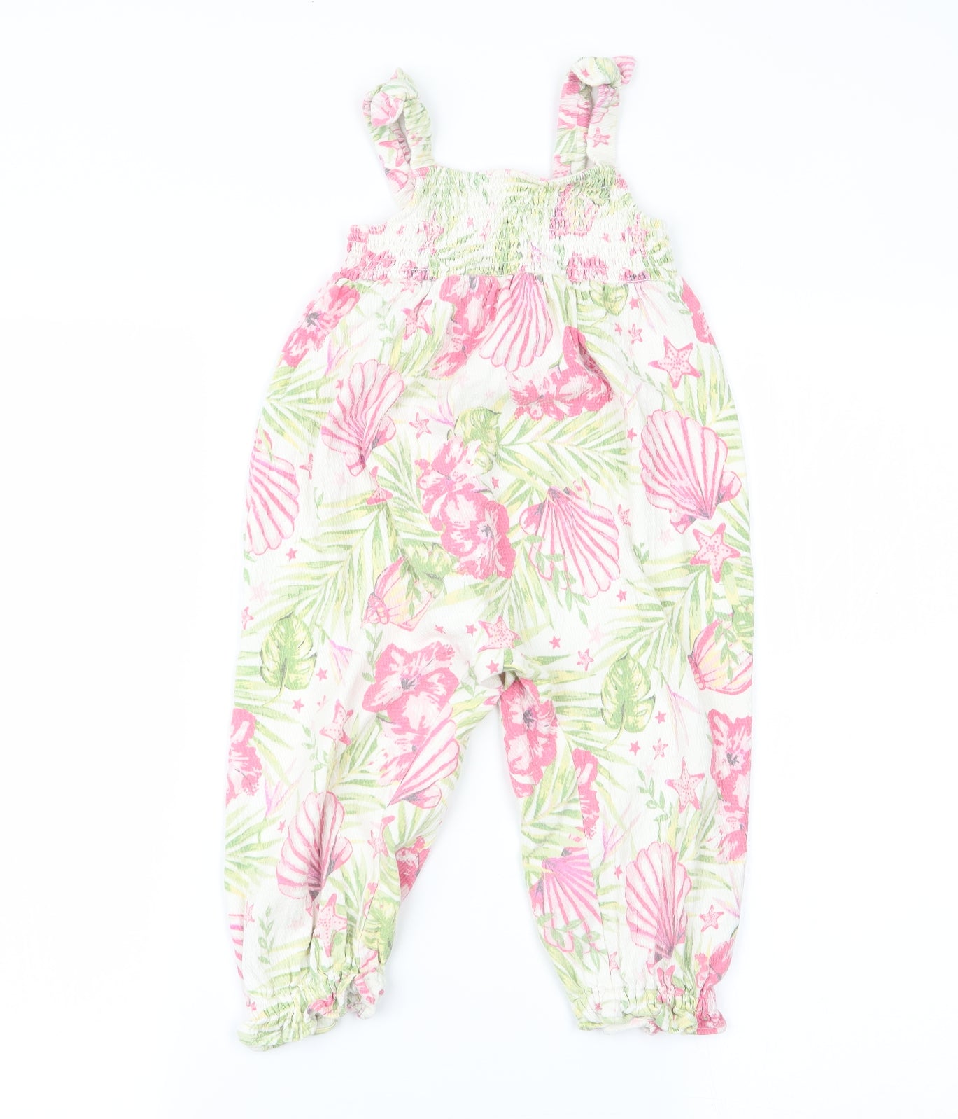 Asda George Girls Multicoloured Floral  Jumpsuit One-Piece Size 2-3 Years