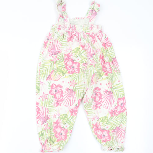 Asda George Girls Multicoloured Floral  Jumpsuit One-Piece Size 2-3 Years