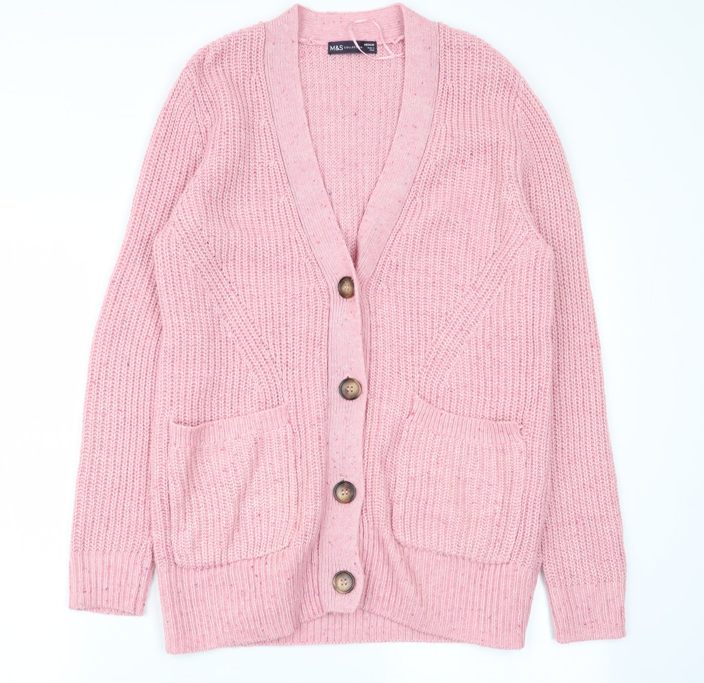 M&S Womens Pink   Cardigan Jumper Size M
