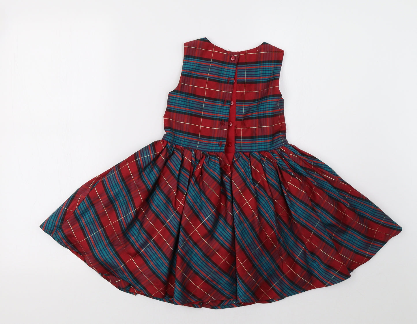 Marks and Spencer Girls Red Check  A-Line  Size 3-4 Years