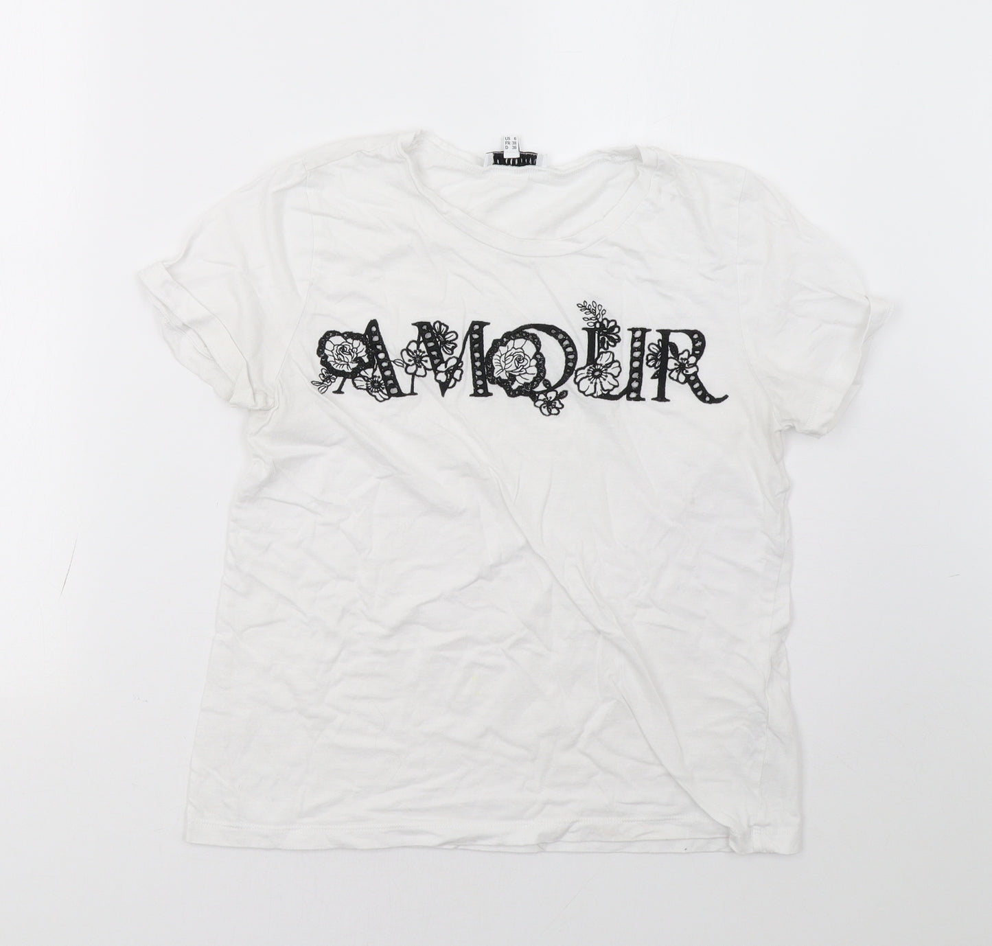 Warehouse Womens White   Basic T-Shirt Size 10