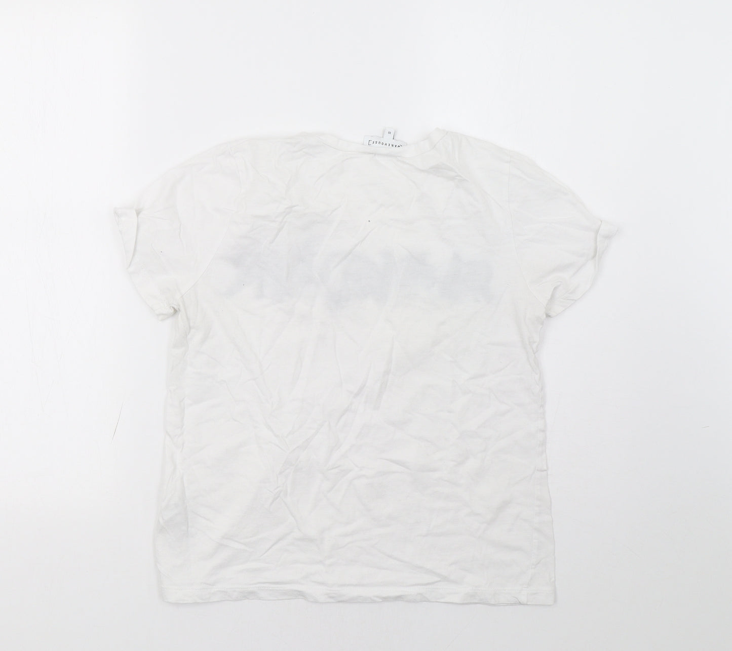 Warehouse Womens White   Basic T-Shirt Size 10