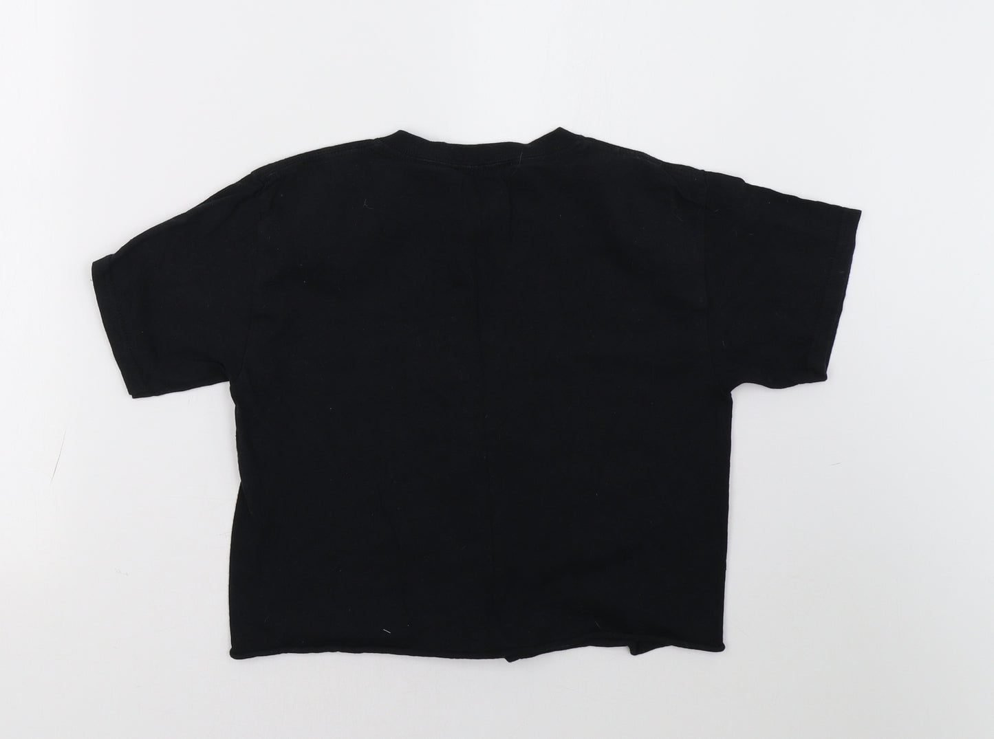 Miss Selfridge Womens Black   Cropped T-Shirt Size S