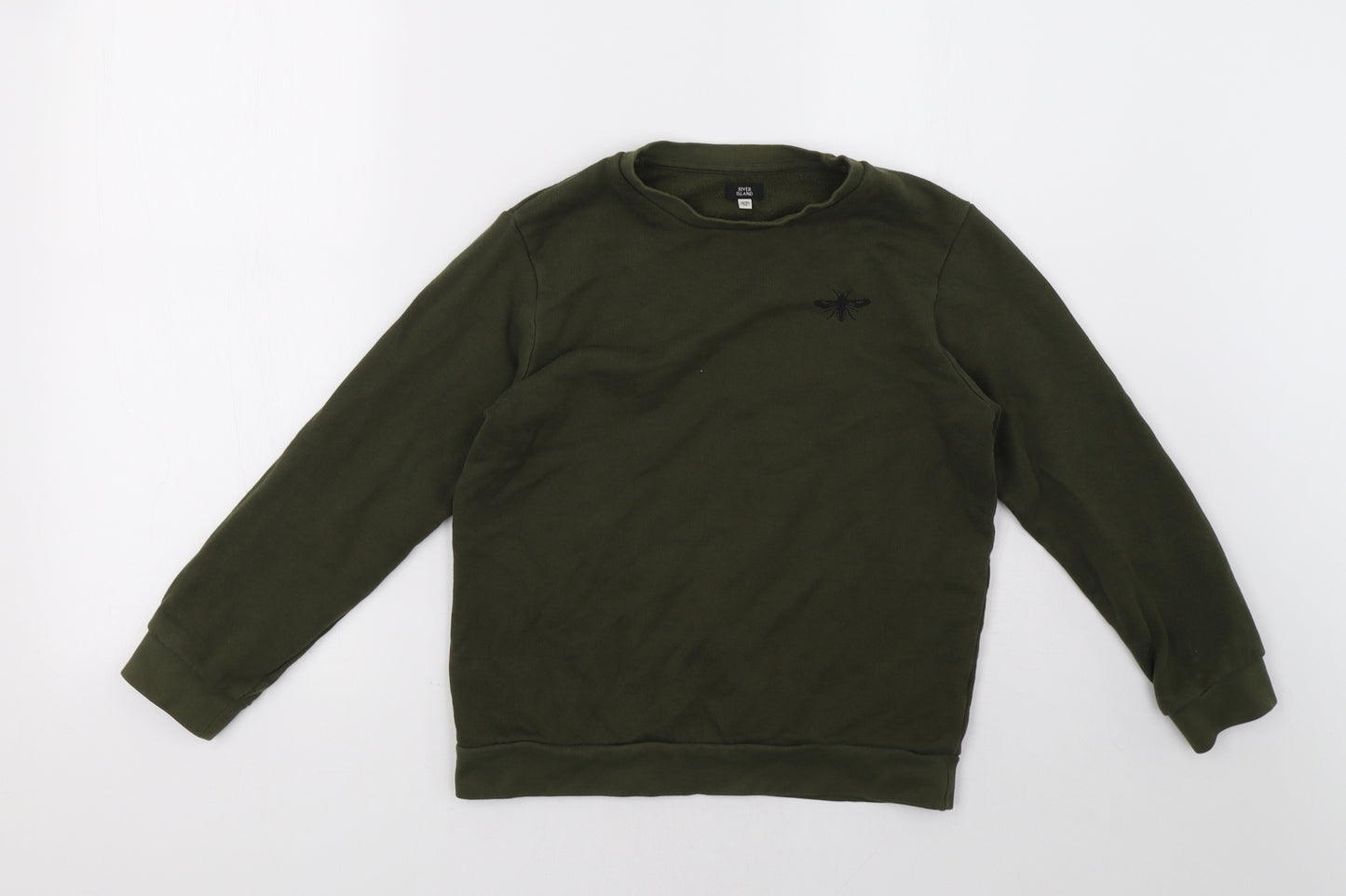 River Island Boys Green   Pullover Sweatshirt Size 9-10 Years