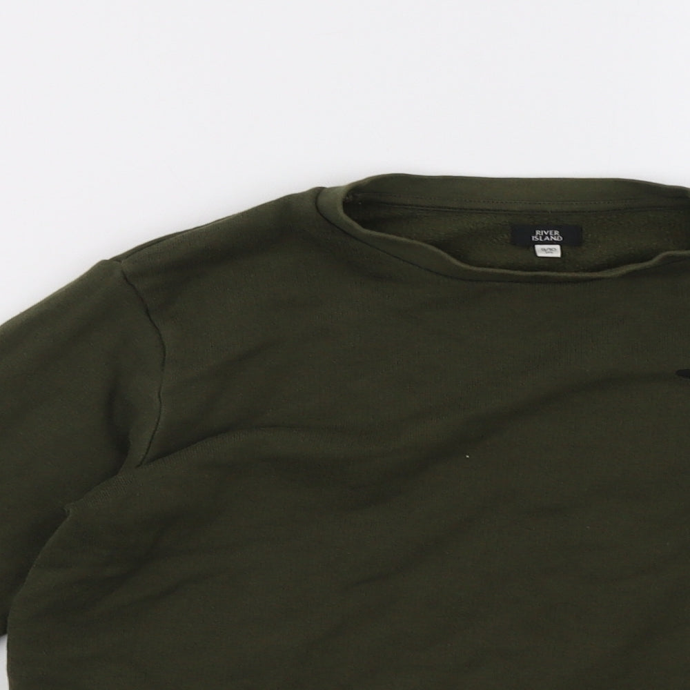 River Island Boys Green   Pullover Sweatshirt Size 9-10 Years