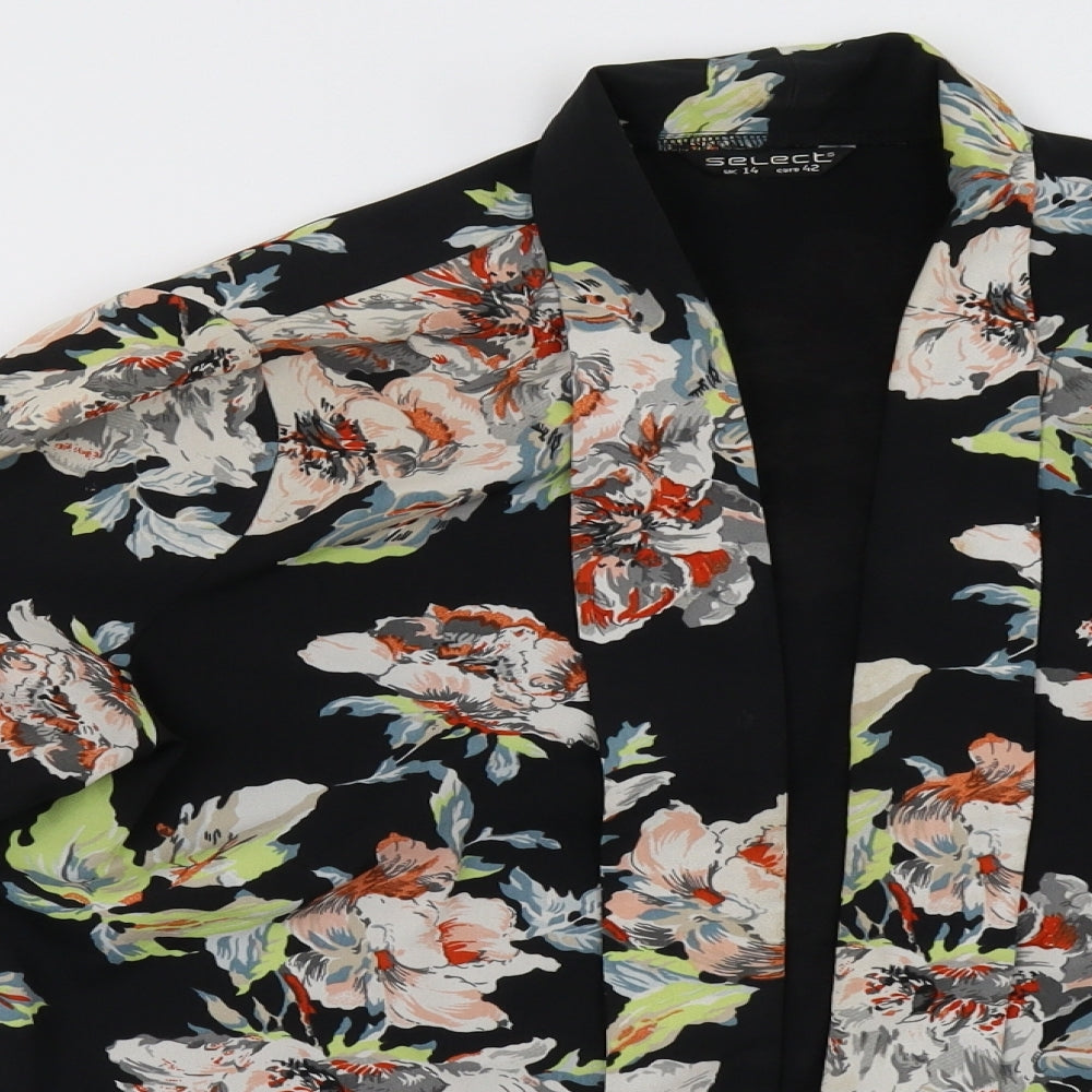 Select Womens Black Floral  Jacket  Size 14