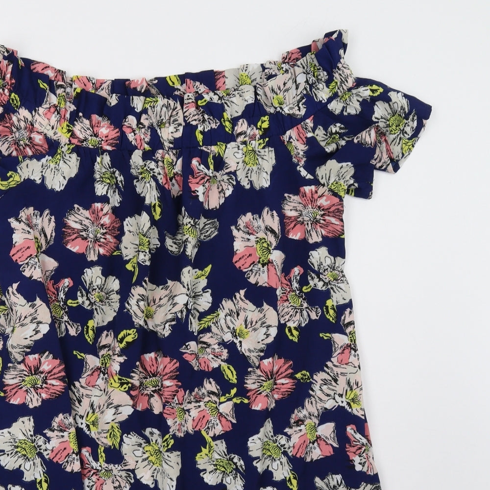 Primark Womens Blue Floral  A-Line  Size 14