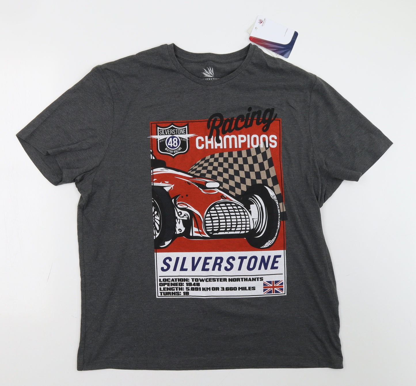 Silverstone Mens Grey    T-Shirt Size XL