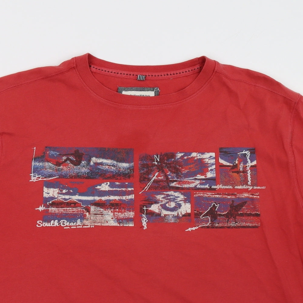 geprge Mens Red    T-Shirt Size XL
