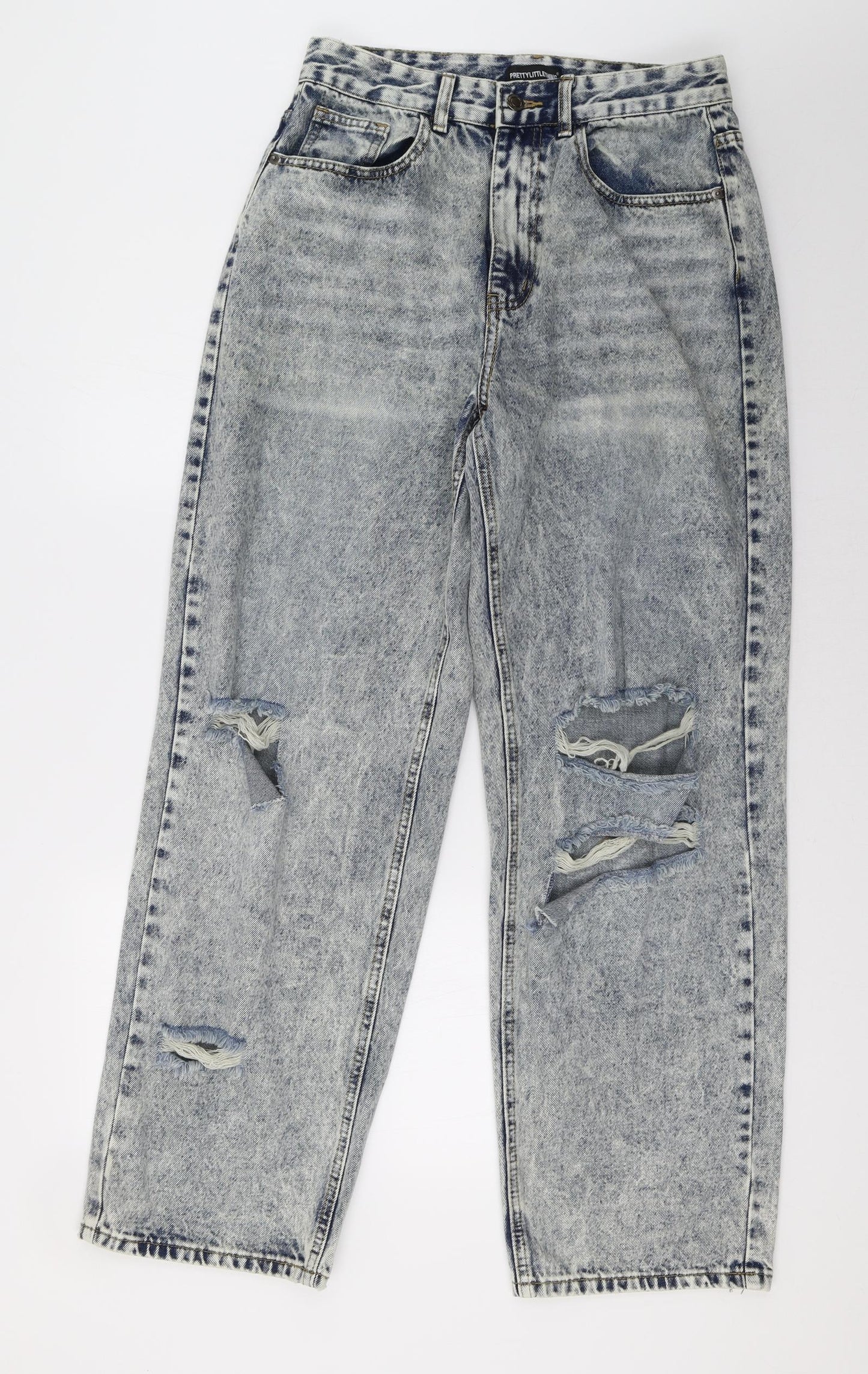 PRETTYLITTLETHING Womens Blue  Denim Mom Jeans Size 10 L32 in