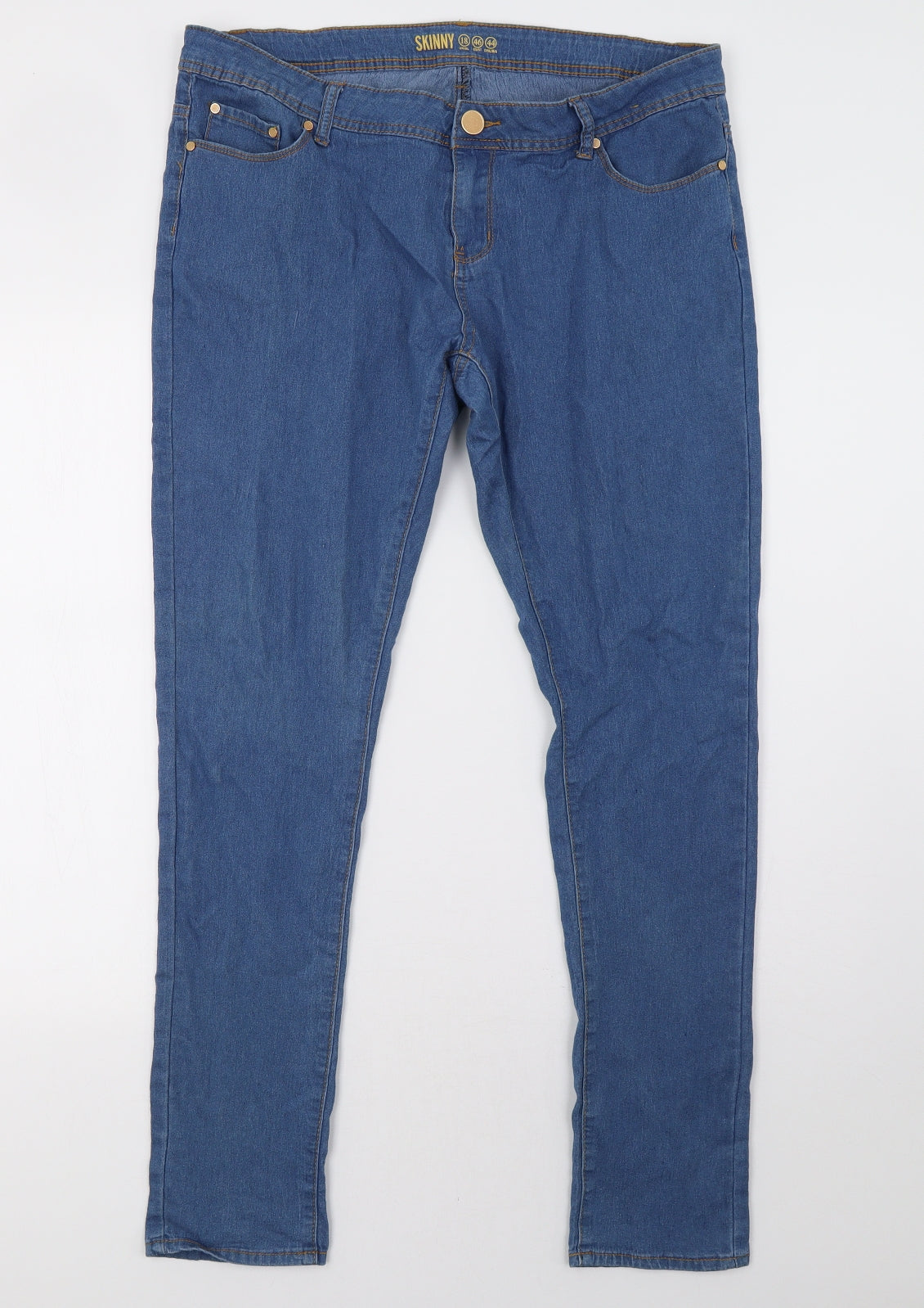 Primark Womens Blue  Denim Skinny Jeans Size 18 L32 in