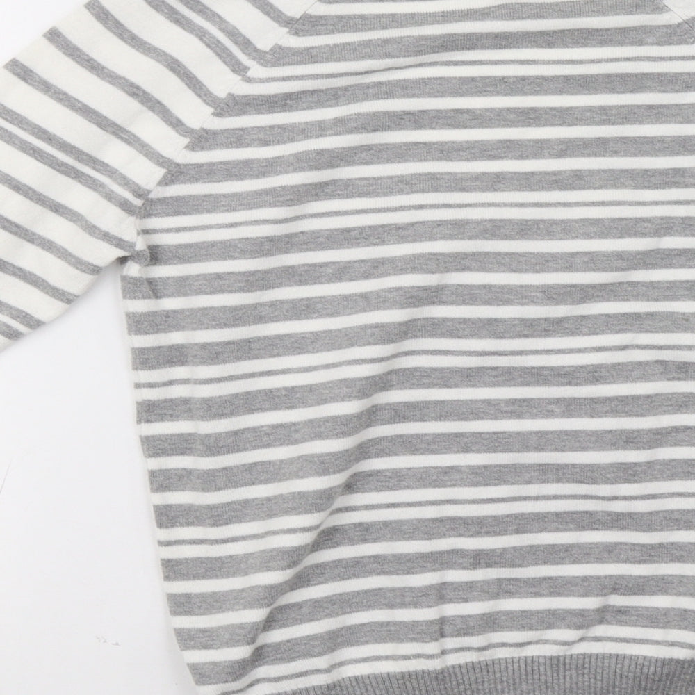 evie Womens Grey Striped  Cardigan Jumper Size 8