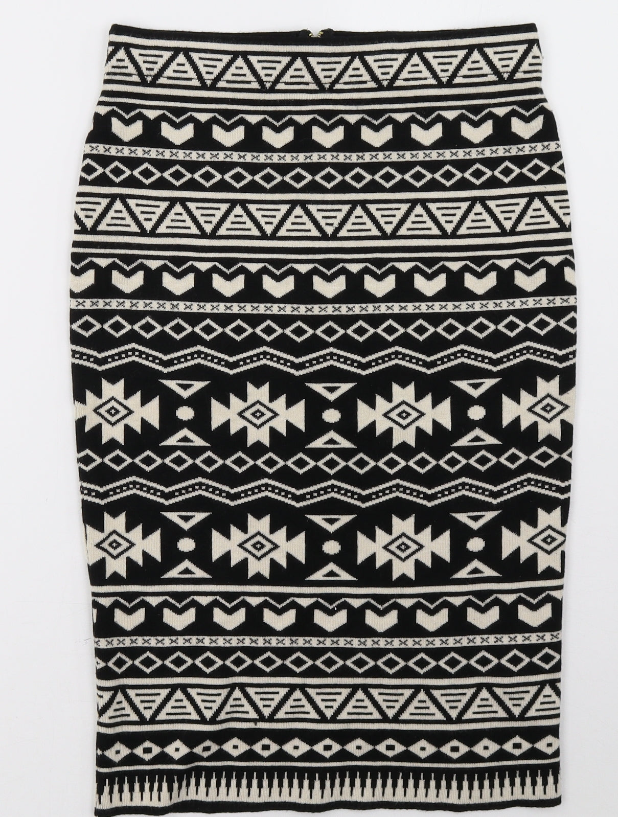 Primark Womens Beige Geometric  A-Line Skirt Size 12