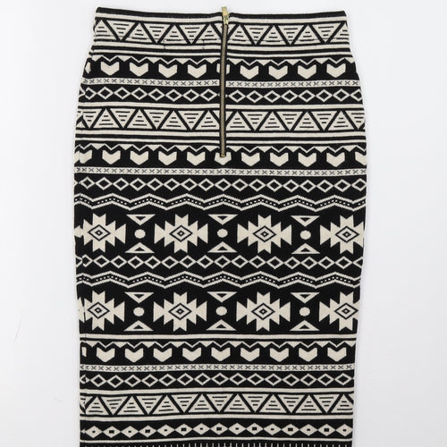 Primark Womens Beige Geometric  A-Line Skirt Size 12