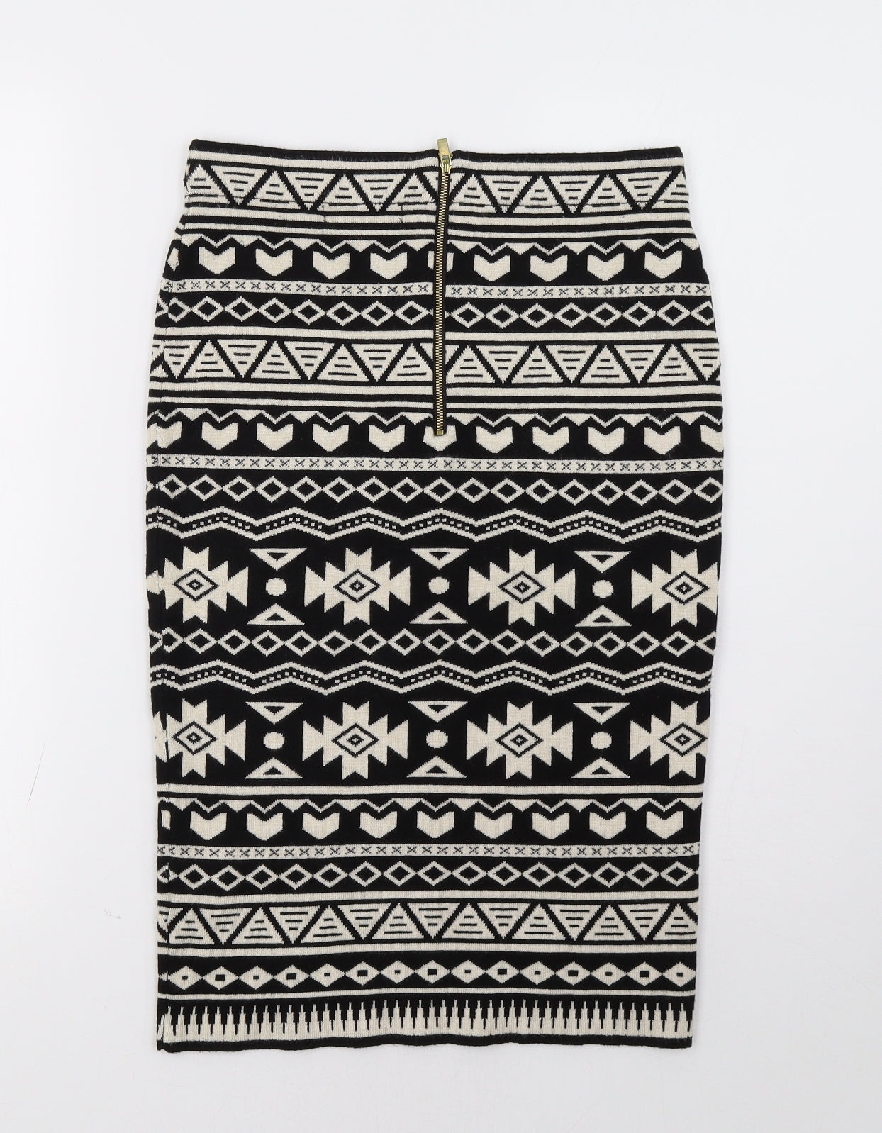 Primark Womens Beige Geometric  A-Line Skirt Size 12