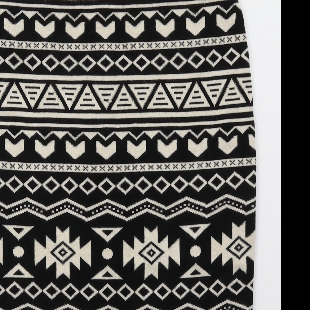 Primark Womens Beige Geometric  A-Line Skirt Size 12