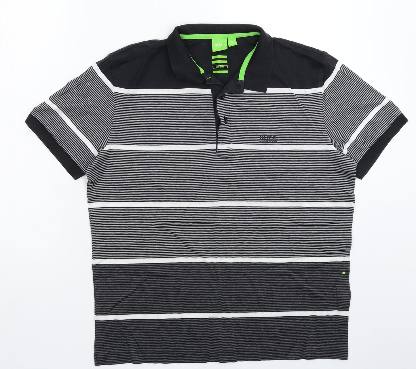 HUGO BOSS Mens Multicoloured Striped   Polo Size M