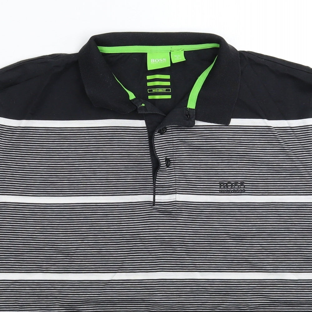 HUGO BOSS Mens Multicoloured Striped   Polo Size M