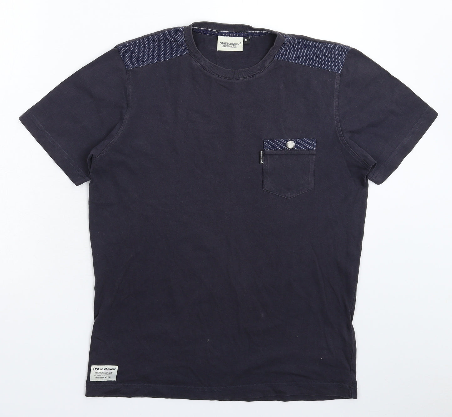 One True Saxon Mens Blue    T-Shirt Size M