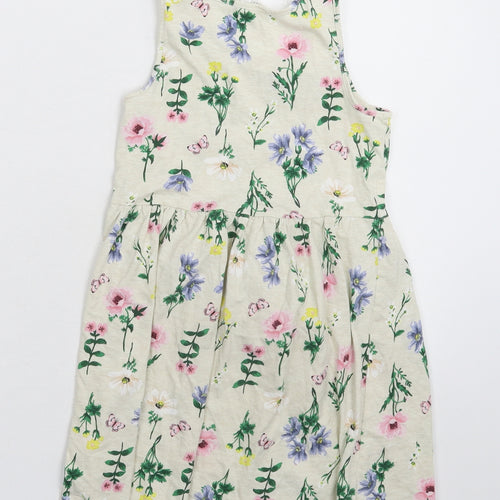 H&M Girls Beige Floral  Tank Dress  Size 9-10 Years