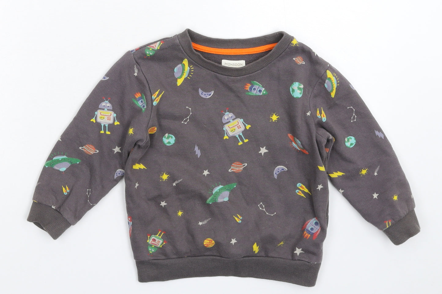 Monsoon Boys Grey   Pullover Sweatshirt Size 2-3 Years
