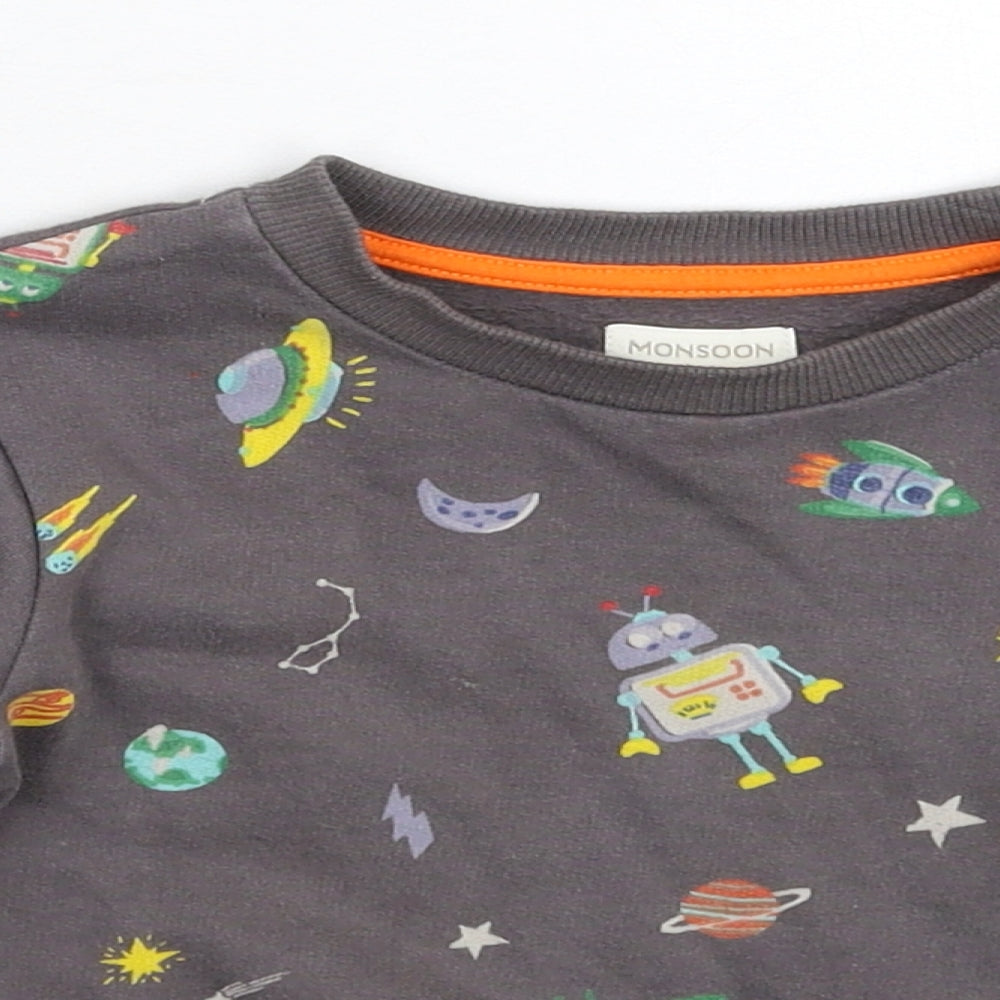 Monsoon Boys Grey   Pullover Sweatshirt Size 2-3 Years