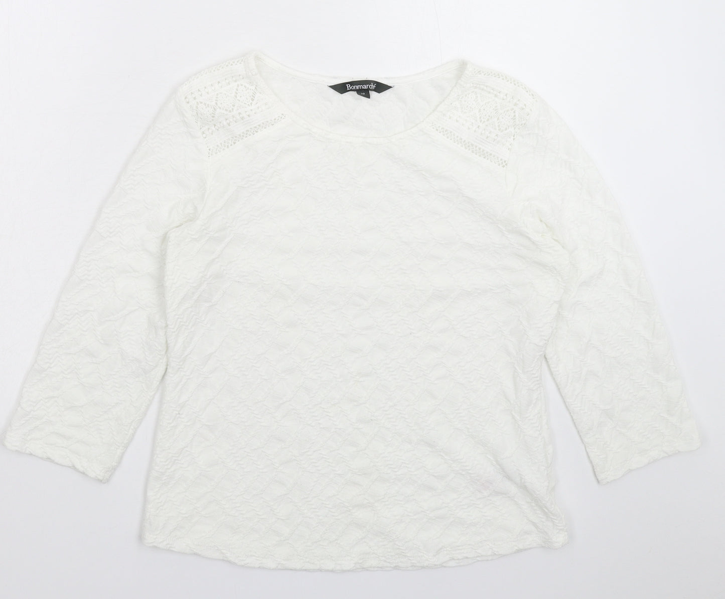 Bonmarché Womens White   Basic T-Shirt Size 10