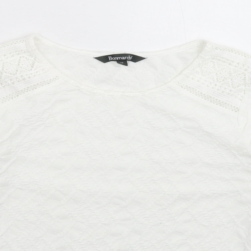 Bonmarché Womens White   Basic T-Shirt Size 10