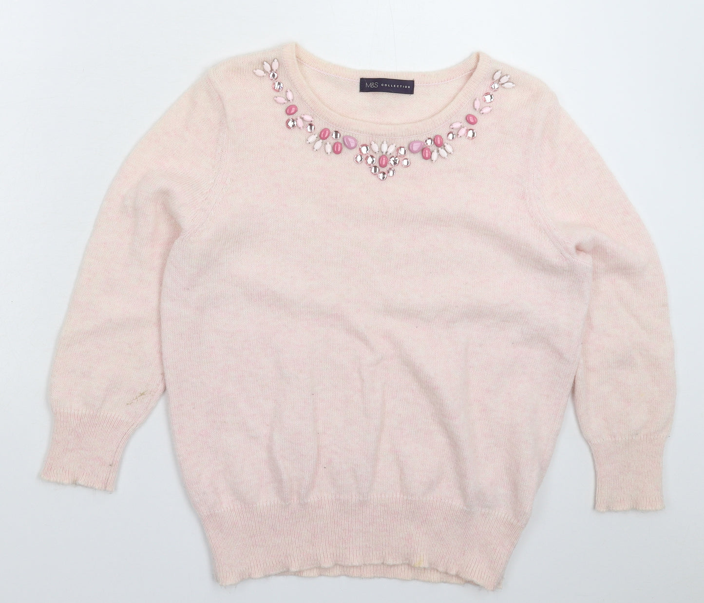 Marks and Spencer Womens Pink  Knit Pullover Jumper Size 12