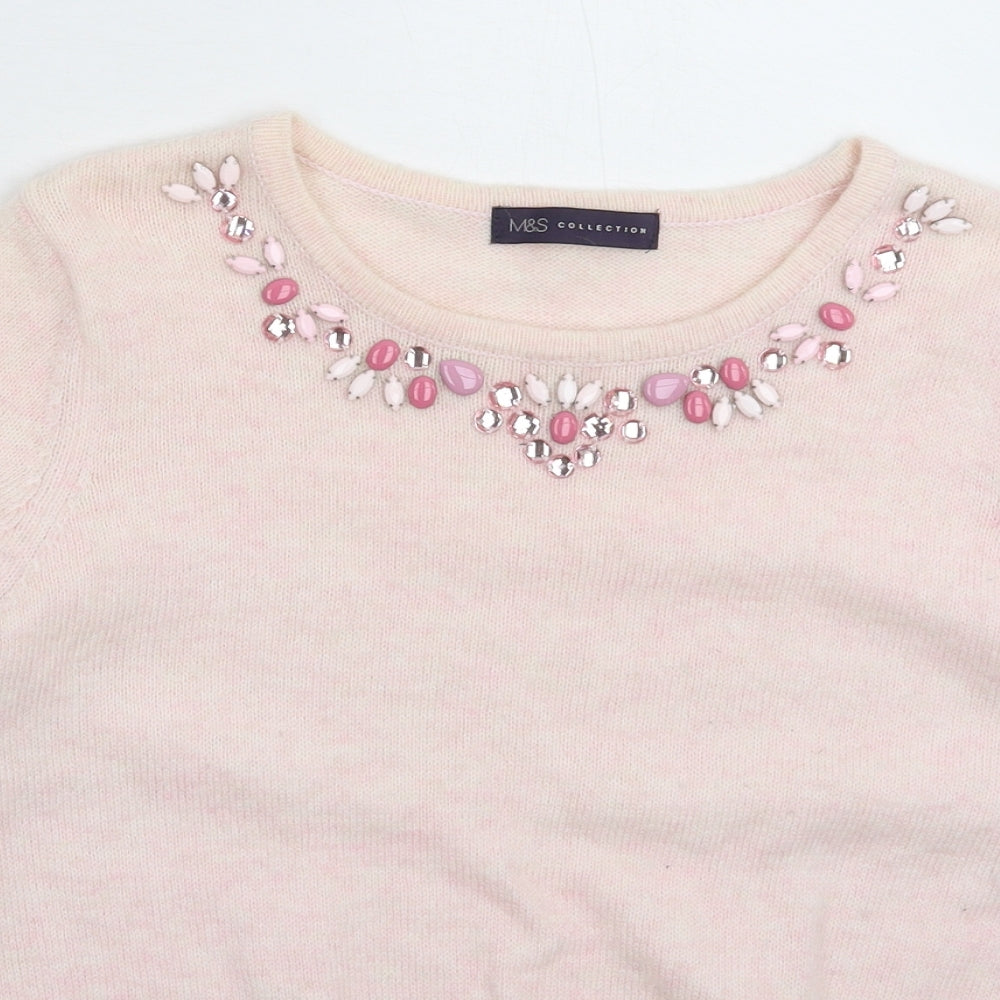 Marks and Spencer Womens Pink  Knit Pullover Jumper Size 12