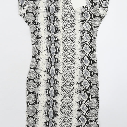 Femme Womens White Animal Print  Bodycon  Size 8