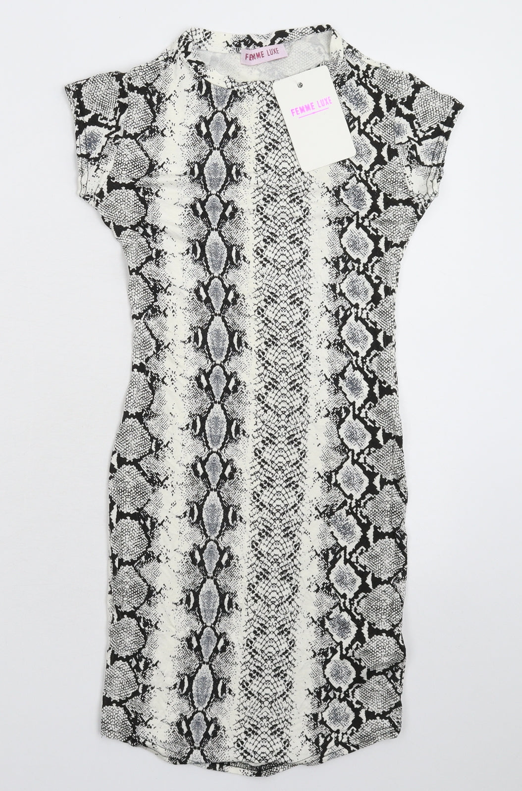 Femme Womens White Animal Print  Bodycon  Size 8