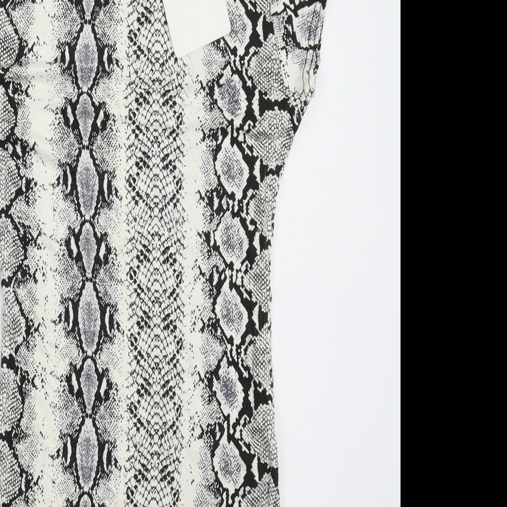 Femme Womens White Animal Print  Bodycon  Size 8