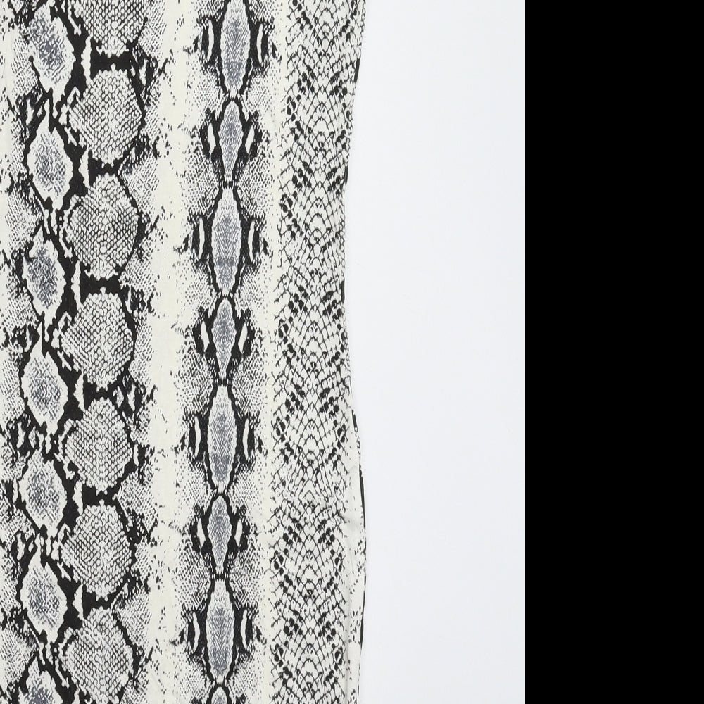 Femme Womens White Animal Print  Bodycon  Size 8