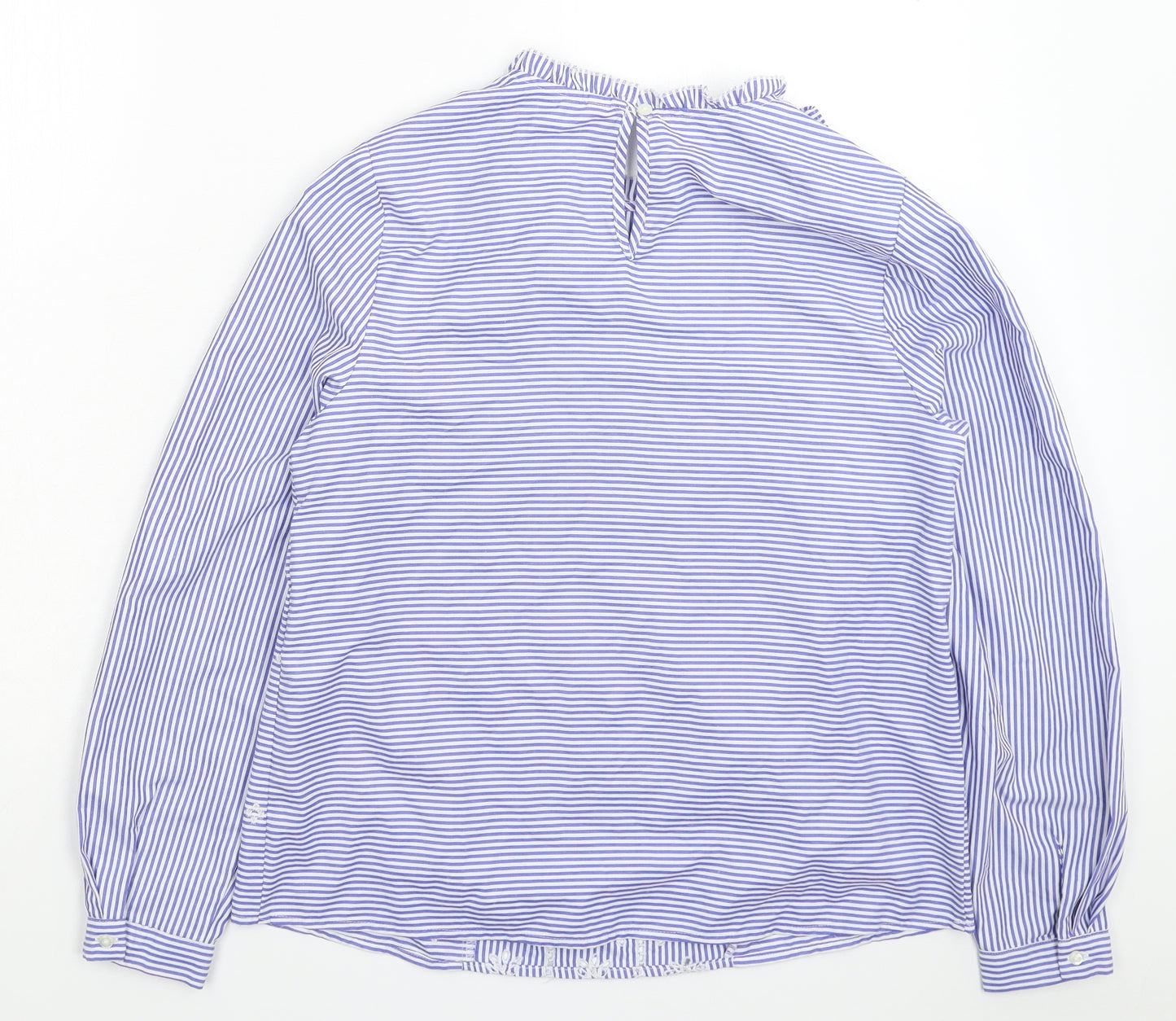 Falmer Womens Blue Striped  Basic Blouse Size 12
