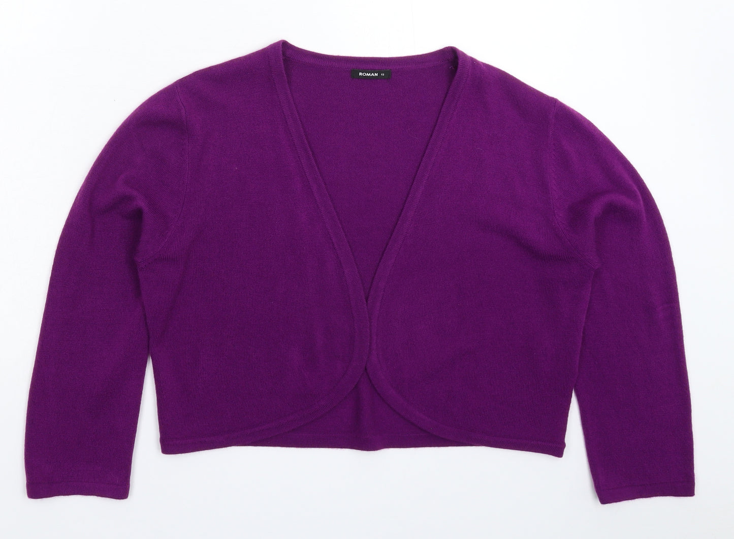 Roman Womens Purple  Knit Cardigan Jumper Size 12