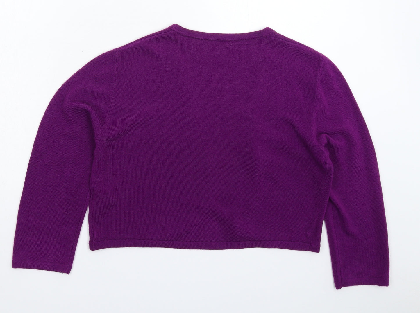 Roman Womens Purple  Knit Cardigan Jumper Size 12