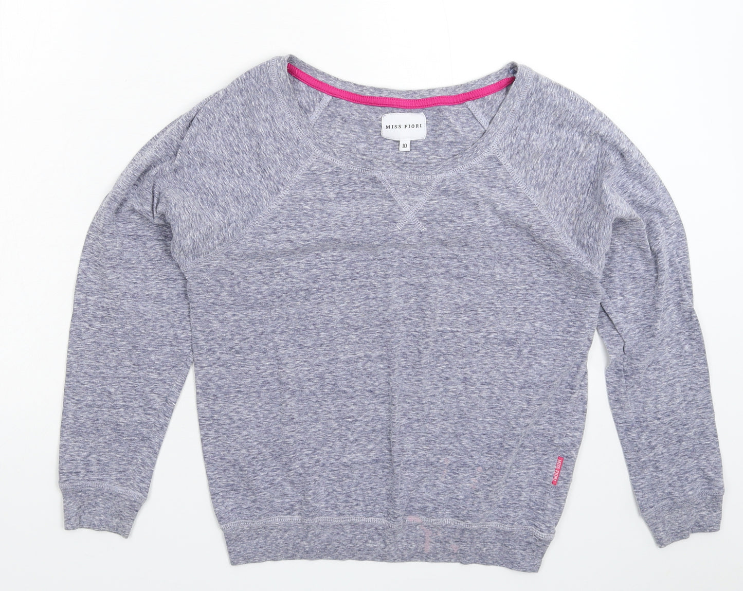Miss Fiori Womens Blue   Basic T-Shirt Size 10