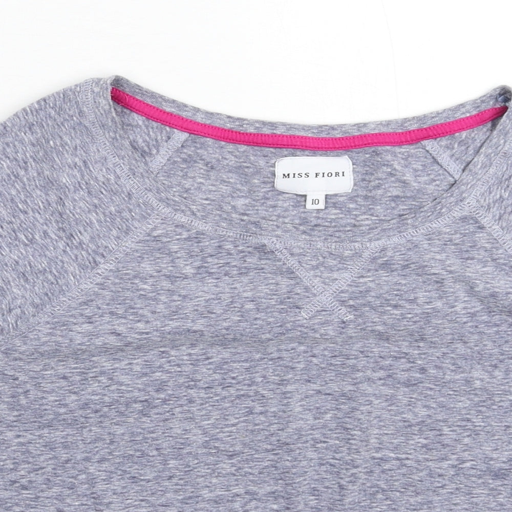Miss Fiori Womens Blue   Basic T-Shirt Size 10