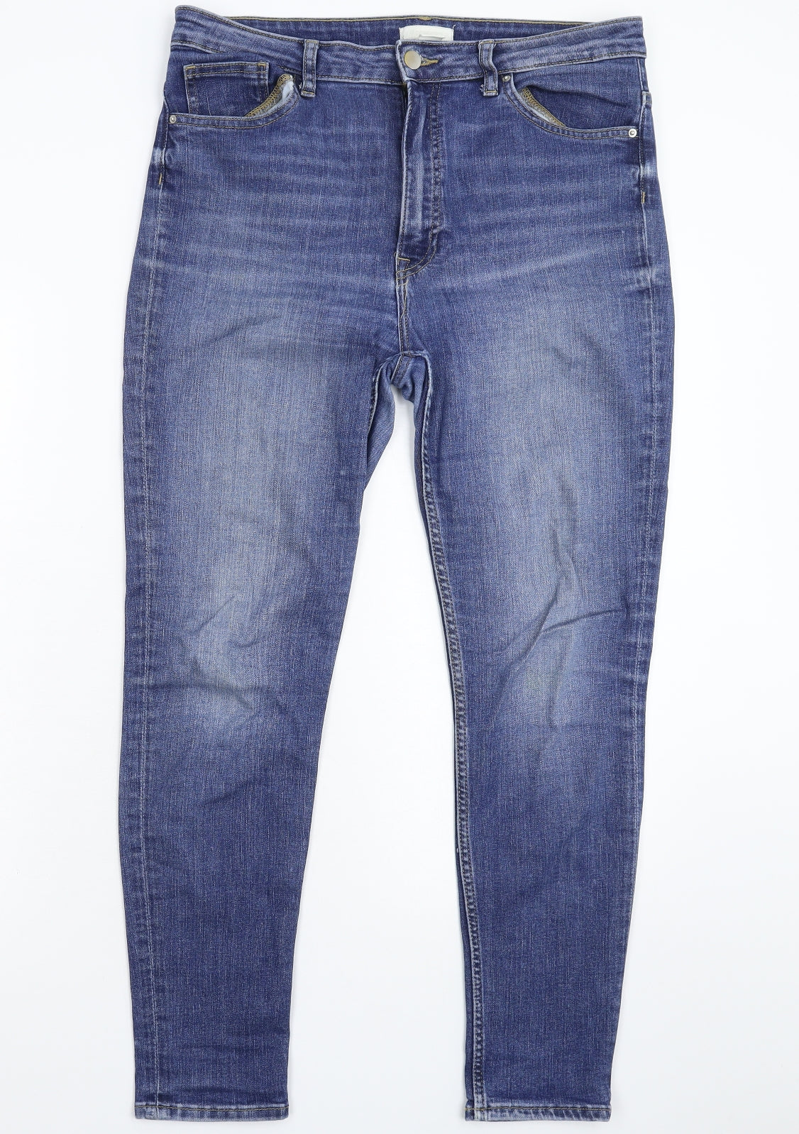 H&M Womens Blue  Denim Skinny Jeans Size 32 in L26 in