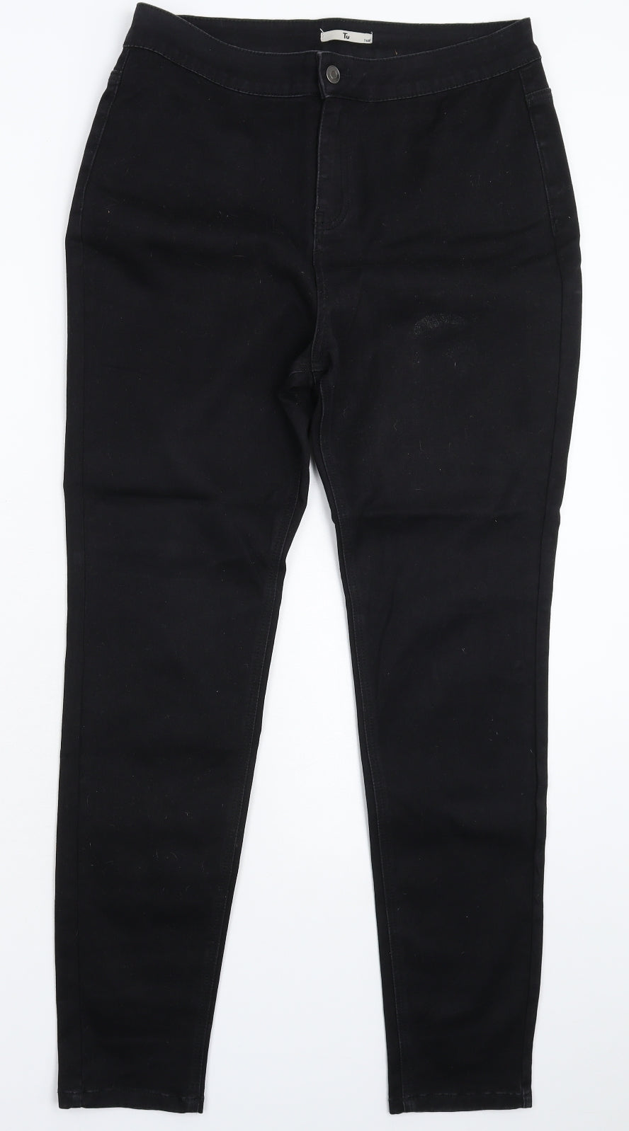TU Womens Black  Denim Jegging Jeans Size 16 L29 in