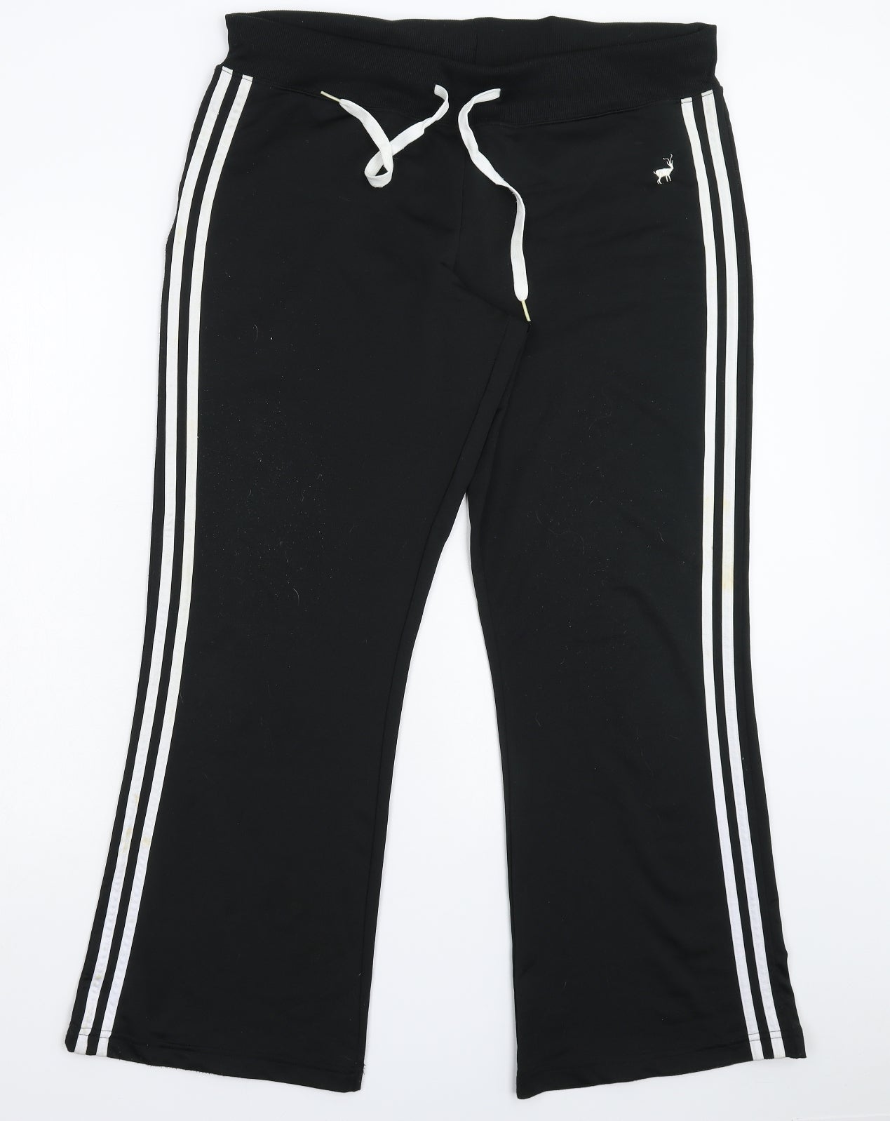 Papaya Womens Black Striped  Jogger Trousers Size 16 L28 in