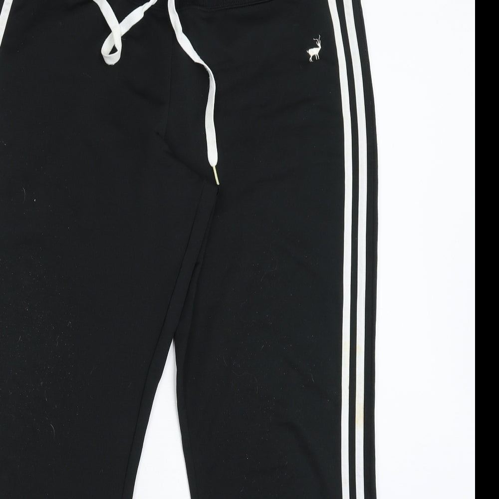 Papaya Womens Black Striped  Jogger Trousers Size 16 L28 in